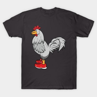 White Chicken With Shoes T-Shirt